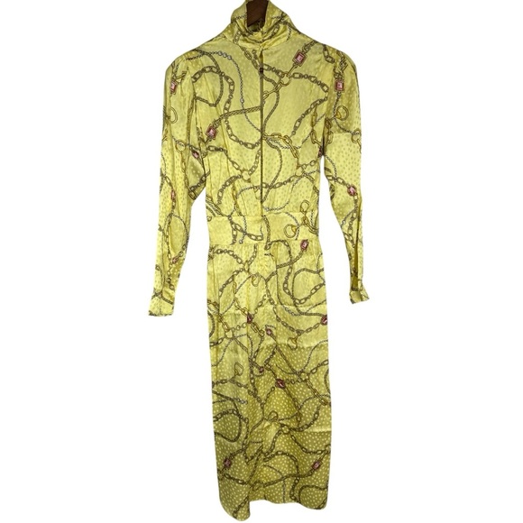 Ronny Kobo Yellow Chain Pattern Kaira Dress SZ XS - Picture 10 of 15